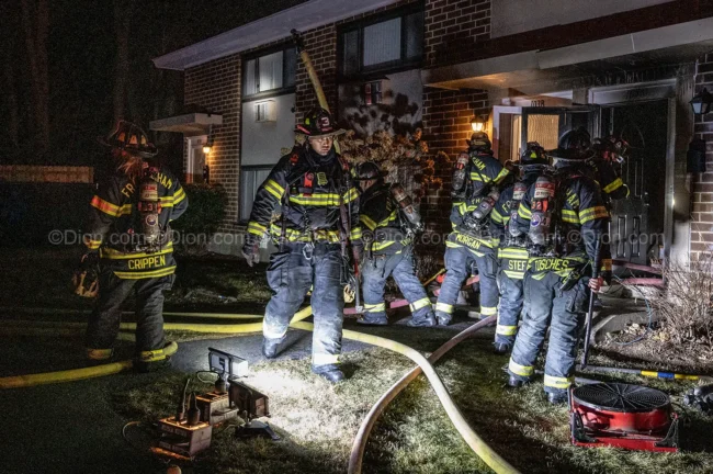 house fire and firefighters