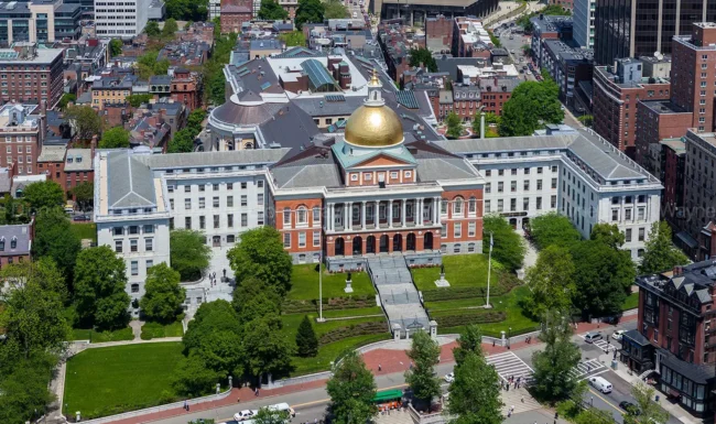 Massachusetts state house aerial