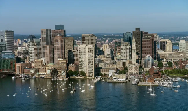 boston waterfront aerial